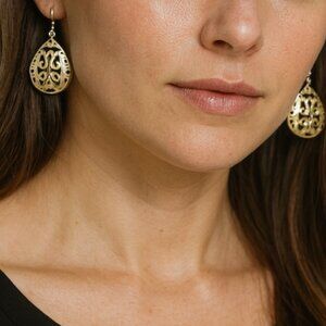 Vintage Filigree 1940s Sterling Silver Earrings 925